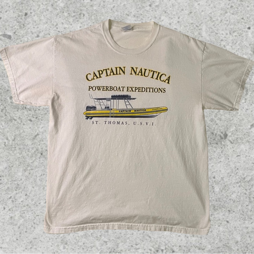 Vintage St. Thomas Captain Nautica Powerboat Expedition Crew Shirt Size …
